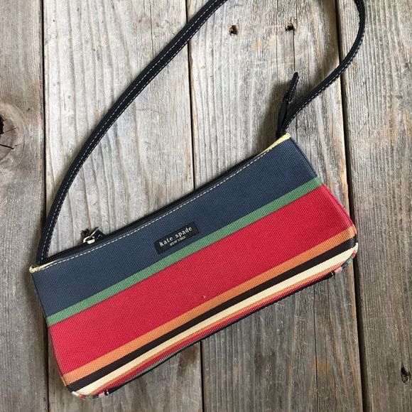 kate spade Handbags - Kate Spade Vintage Stripe Small Purse Shoulder Bag